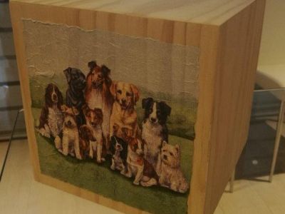 urna con decoupage cagnolini