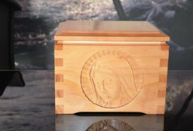 urna legno coda di rondine con madonna