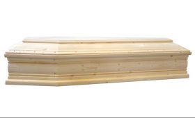 Cofano funebre abete mod. T cordoncino grezzo