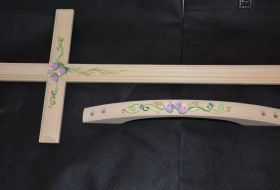 kit legno fiori dipinti a mano