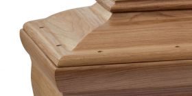 Cofano funebre rovere mod. Fascione dettaglio