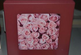 urna click bordeaux con rose